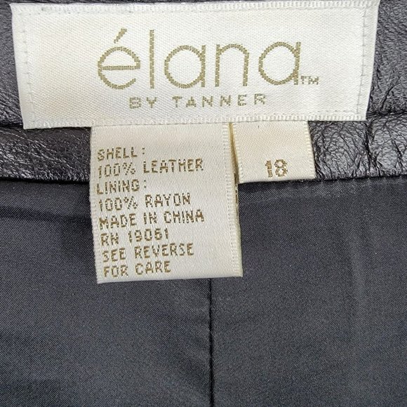 Elana by Tanner Leather Pants Trousers Black Size 18 Lined Stretch High Waisted - Picture 2 of 10